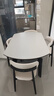 上林春天實(shí)木餐桌椅組合 意式極簡(jiǎn)巖板餐桌可伸縮折疊小戶(hù)型家用圓桌子 【格調黑】純白巖板+羊角椅*4 135cm *85cm*75cm【直邊款】 曬單實(shí)拍圖