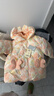 戴維貝拉（DAVE＆BELLA）冬季新款兒童白鴨絨羽絨服三防小童外套寶寶連帽上衣女童衣服 花朵印花【現貨】 100 cm（建議身高90-100cm） 曬單實(shí)拍圖