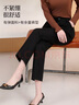 帛芮窄版直筒西裝褲女款秋季款彈力高腰顯瘦通勤休閑褲煙管法棍小黑褲 曬單實(shí)拍圖