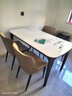 全友家居 簡(jiǎn)約家具鋼化玻璃桌面實(shí)木腿餐桌輕奢客廳飯桌家用桌椅組合 曬單實(shí)拍圖