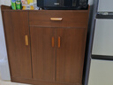 實(shí)木餐邊柜靠墻一體儲物柜家用客廳收納置物柜廚房櫥柜簡(jiǎn)約茶水柜 【品質(zhì)實(shí)木內芯+柜門(mén)加倍防潮】90cm深胡桃色 曬單實(shí)拍圖