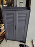 戶(hù)外鋁合金鞋柜家用門(mén)口透氣玄關(guān)柜蜂窩鋁庭院陽(yáng)臺防水防曬儲物柜 【百葉款】灰色兩門(mén)60*36*100 曬單實(shí)拍圖