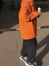 駱駝（CAMEL）【小探險家】?jì)和馓讉z件套戶(hù)外防風(fēng)防潑水夾克中大男女童親子裝 【升級款-抓絨內膽】氧化橙 8060 160 【可穿到110斤左右】 曬單實(shí)拍圖