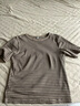 優(yōu)衣庫女裝羅紋船領(lǐng)條紋T恤/五分袖26春夏新款486466 31 米色 L 曬單實(shí)拍圖