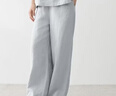 MUJI 女式 粗織漢麻 輕便褲 褲子女款長(cháng)褲女裝 26年春季新品 BE21CC6S 淺灰色 M (160/66A) 曬單實(shí)拍圖