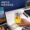 富光玻璃杯雙層 帶茶隔高硼硅玻璃水杯 茶水分離車(chē)載泡茶杯子男400ml 曬單實(shí)拍圖