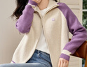 她享針織開(kāi)衫女休閑百搭毛衣外套插肩袖撞色雙拉鏈針織上衣女T43D010 曬單實(shí)拍圖