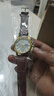 手表男士商務(wù)腕表休閑皮帶個(gè)性三眼石英運動(dòng)表男士手表 金白 曬單實(shí)拍圖