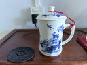 辦公杯陶瓷茶杯帶蓋青花瓷器禮品水杯情侶杯會(huì )議杯景德鎮陶瓷杯子 女士杯蘭牡丹A 曬單實(shí)拍圖