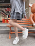 妙麗（Millies）板鞋女厚底輕便純色2026春季新款輕便戶(hù)外休閑學(xué)生小白鞋 白色 37 (235mm) 標準碼 曬單實(shí)拍圖