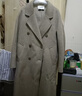 千柏年100%綿羊毛雙面呢大衣女秋冬新款西裝領(lǐng)雙排扣長(cháng)款系腰外套摩卡S 曬單實(shí)拍圖