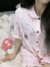 維多利亞的秘密 維密宅度假系列 天絲綿柔泡泡印花短袖長(cháng)褲睡衣套裝家居服可外穿 3MQ4泡泡櫻粉-短袖短褲 55000022 M 曬單實(shí)拍圖