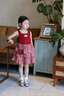 班喜迪女童連衣裙夏裝2026新款洋氣兒童公主裙周歲禮服夏季寶寶背心裙子 紅色 110 曬單實(shí)拍圖