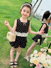 G.duck小黃鴨童裝女童夏裝套裝兒童衣服小童韓版背心兩件套女孩夏天服裝 圖片色 90 cm 曬單實(shí)拍圖