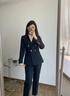 晨芙職業(yè)西裝套裝女秋冬新款高級感職場(chǎng)通勤大學(xué)生面試正裝女西服外套 藏青西裝+小腳褲 M 建議90-100斤 曬單實(shí)拍圖
