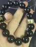 烏金黑曜石手串本命佛銀曜石護身符手鏈男士女六字箴言珠禮物 【生肖龍蛇】普賢菩薩：黑曜石 珠徑約12mm 曬單實(shí)拍圖