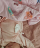 貝瑞加（Babyprints）寶寶連體衣2件裝嬰兒長(cháng)袖純棉家居服護肚連身衣柔軟爬服 粉66 曬單實(shí)拍圖
