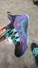 特步（XTEP）兒童童鞋戰眸男女童革網(wǎng)拼接透氣籃球鞋 黑/紫外光 36  曬單實(shí)拍圖