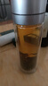 宅輕松 泡茶杯男女士茶水分離水杯一鍵開(kāi)蓋雙層玻璃杯車(chē)載耐高溫杯銀色 曬單實(shí)拍圖