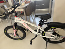 鳳凰官方旗艦店兒童自行車(chē)男女變速青少年學(xué)生山地車(chē)碟剎賽車(chē) 星際 粉白【變速】三刀輪 22寸【適合130-170cm】 曬單實(shí)拍圖
