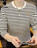 花花公子（PLAYBOY）長(cháng)袖T恤男2026春季男士上衣服男裝高端潮流內搭條紋打底衫 曬單實(shí)拍圖