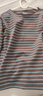 MUJI女式 粗棉線(xiàn)條紋長(cháng)袖T恤上衣打底衫女款女裝純棉春季BB2ADC6S 煙熏藍色條紋 L (165/88A) 曬單實(shí)拍圖