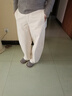 優(yōu)衣庫常規款女裝針織廓形長(cháng)褲/彎刀鐮刀褲子483722 482287 482287/01乳白色 L 曬單實(shí)拍圖