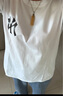 LOVER RUCCI歐洲站2025年新款歐貨潮白色t恤女ins短袖純棉寬松打底衫內搭夏裝 220-15白色 S 適合70-85斤 曬單實(shí)拍圖