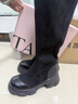他她（TATA）女靴厚底高長(cháng)靴冬季時(shí)尚休閑百搭彈力 黑色 38 曬單實(shí)拍圖