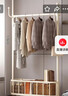 衣架臥室落地晾衣架室內家用陽(yáng)臺掛衣架置物架加厚衣帽架衣架掛桿 白100cm【仙人掌款式】單桿 曬單實(shí)拍圖