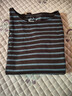 MUJI女式 粗棉線(xiàn)條紋長(cháng)袖T恤上衣打底衫女款女裝純棉春季BB2ADC6S 煙熏藍色條紋 M (160/84A) 曬單實(shí)拍圖