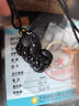 優(yōu)格麗冰種天然黑曜石貔貅吊墜男女款情侶項鏈霸王貔恘掛件護身符 尊雅款冰曜石雌貔貅（男士款） 曬單實(shí)拍圖