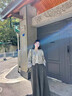 妍莉芬（yanlifen）新中式國風(fēng)套裝女春季大碼微胖mm遮肉顯瘦外套褲子時(shí)尚穿搭一整套 兩件套裝 M (建議80-100斤) 曬單實(shí)拍圖
