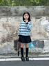 moonkids童裝女童春款毛衣開(kāi)衫韓版2026新款兒童miu系條紋針織衫休閑上衣 10383藍色條紋針織衫 140 cm 曬單實(shí)拍圖