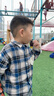 嘟嘟家男童純棉格子襯衫春裝寶寶長(cháng)袖上衣洋氣兒童polo衫童裝 藍色 100 曬單實(shí)拍圖