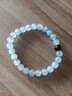 京瑩【五行補水】天然海藍寶水晶手鏈男女款護身符轉運黑曜石手串禮物 曬單實(shí)拍圖