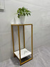 伊思家花架子客廳落地式多肉整理花架置物架陽(yáng)臺雙層新款綠蘿植物花盆架 金架+白盤(pán)高90*寬30 曬單實(shí)拍圖