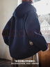 馬登復古藏青色收腰休閑加厚防風(fēng)連帽毛呢呢子外套開(kāi)衫上衣女春 藏青色 M (100-120斤/卡碼拍小) 曬單實(shí)拍圖
