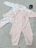 童戀初心【2件裝】嬰兒連體衣春秋純棉系帶新生兒衣服睡衣打底男女寶寶 曬單實(shí)拍圖