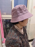 啄木鳥(niǎo)中老年帽子四季通用薄款媽媽春秋款遮陽(yáng)防曬漁夫帽奶奶休閑布帽 紫色 曬單實(shí)拍圖