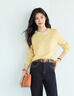 伊芙麗（eifini）朱珠代言【高智麻花&經(jīng)典延續】圓領(lǐng)羊毛絞花針織開(kāi)衫26春季新款 黃色 圓領(lǐng)開(kāi)衫 M 105-115斤 曬單實(shí)拍圖