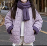 女童加厚棉服秋冬2026新款潮兒童兩面穿棉衣韓版女孩休閑外套洋氣 紫色 【兩面穿】 160 曬單實(shí)拍圖