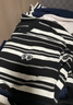 李寧純棉圓領(lǐng)寬松短袖文化衫男女同款條紋拼色休閑運動(dòng)上衣ATSV515 曬單實(shí)拍圖