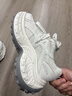 波爾諦奇（BOERDIQI）26年春新款老爹鞋時(shí)尚復古運動(dòng)鞋厚底百搭休閑鞋 白灰色    36    曬單實(shí)拍圖