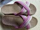回力家居亞麻拖鞋男女款休閑吸汗干爽舒適耐磨地板拖HL2187粉37-38 曬單實(shí)拍圖