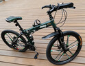 Jeep吉普自行車(chē)折疊山地車(chē)學(xué)生27速雙減震越野單車(chē)戰神軍綠色十刀輪 曬單實(shí)拍圖