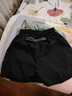 【內襯帶兜】男士高端速干運動(dòng)短褲夏季男馬拉松跑步帶內襯褲子男 破洞短褲黑色+黑色 2XL 曬單實(shí)拍圖