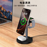 適用蘋(píng)果三合一無(wú)線(xiàn)充電器15W快充手機支架手表耳機 兼容iPhone/iWatch/Airpods工位桌面充電站 黑色 曬單實(shí)拍圖