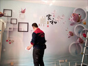 定制新款花鳥(niǎo)家和電視背景墻客廳壁畫(huà)沙發(fā)簡(jiǎn)約無(wú)縫18D立體墻布 款式2 3D真彩油畫(huà)布/平方【質(zhì)量中等】 曬單實(shí)拍圖