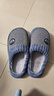 利達妮（TZLDN）男士棉鞋居家室內加絨加厚底保暖防滑秋冬季家居半包棉拖鞋男款 曬單實(shí)拍圖